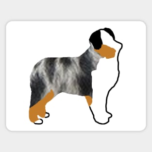 miniature american shepherd blue merle silhouette Sticker